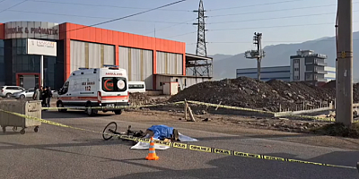 İş makinesinin çarptığı bisikletli sürücü hayatını kaybetti