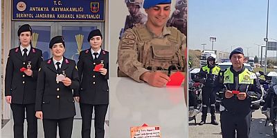 Konyalı Öğrencilerden Hatay'daki Jandarma Ekiplerine Bayram Sürprizi Yaptı